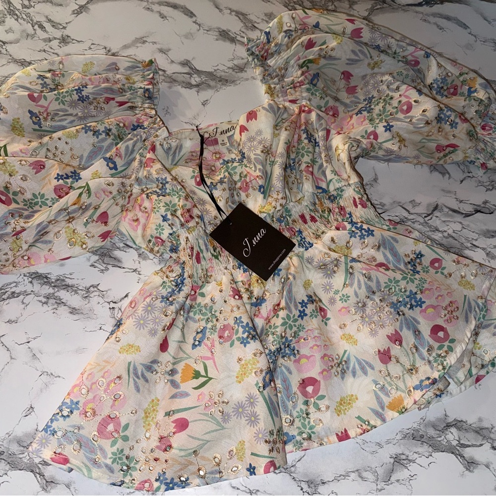 Floral & Eyelet Top